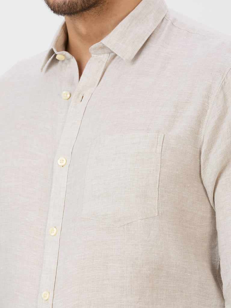 Natural Slim Fit Premium Linen Solid Shirt