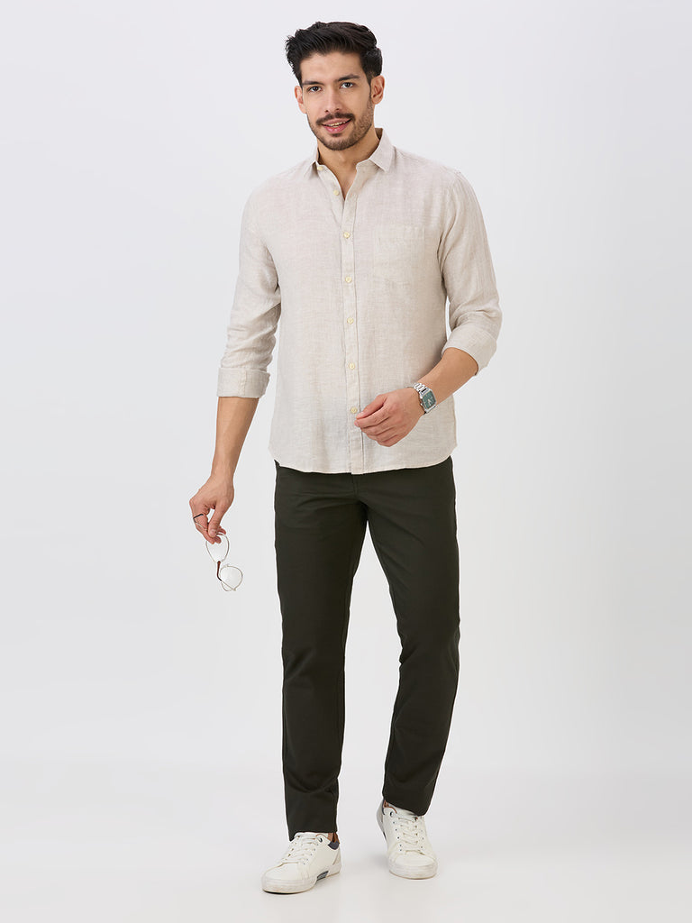 Natural Slim Fit Premium Linen Solid Shirt