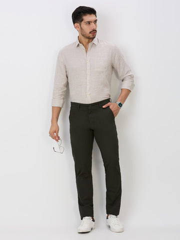 Natural Slim Fit Premium Linen Solid Shirt