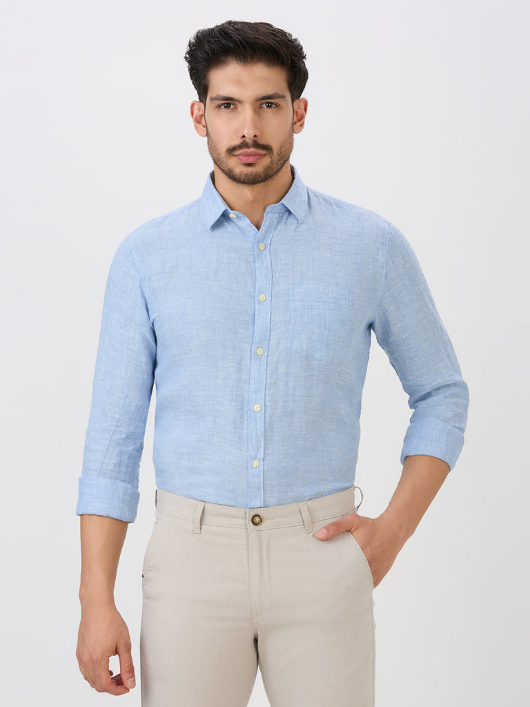 Sky Slim Fit Premium Linen Solid Shirt