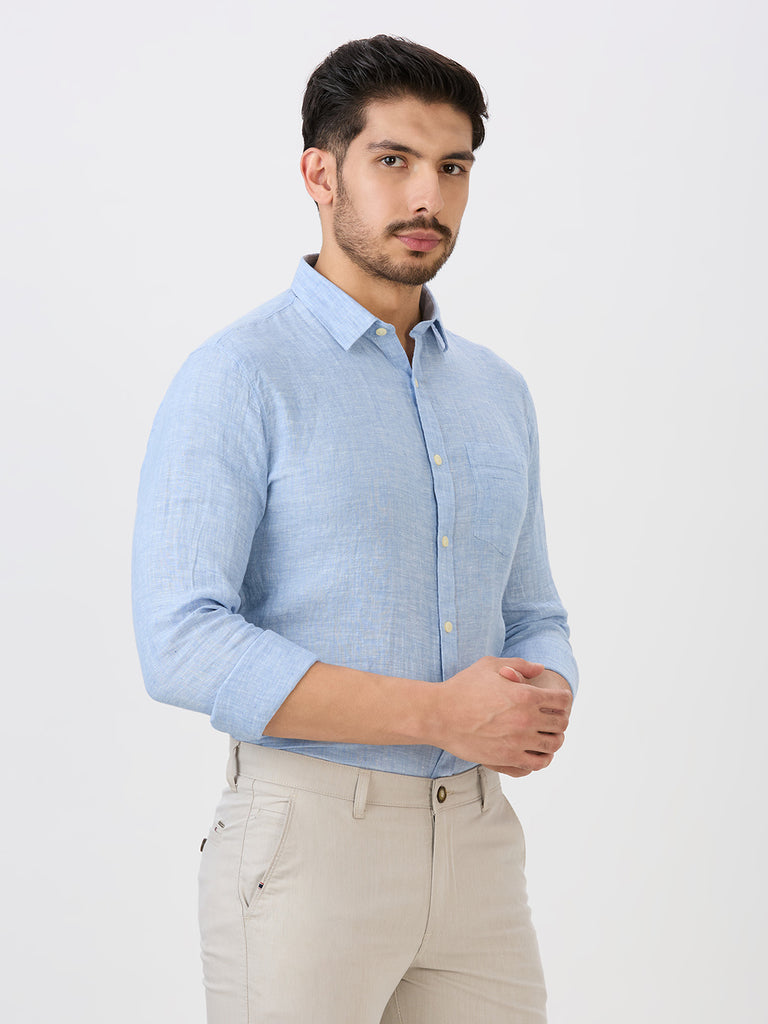 Sky Slim Fit Premium Linen Solid Shirt