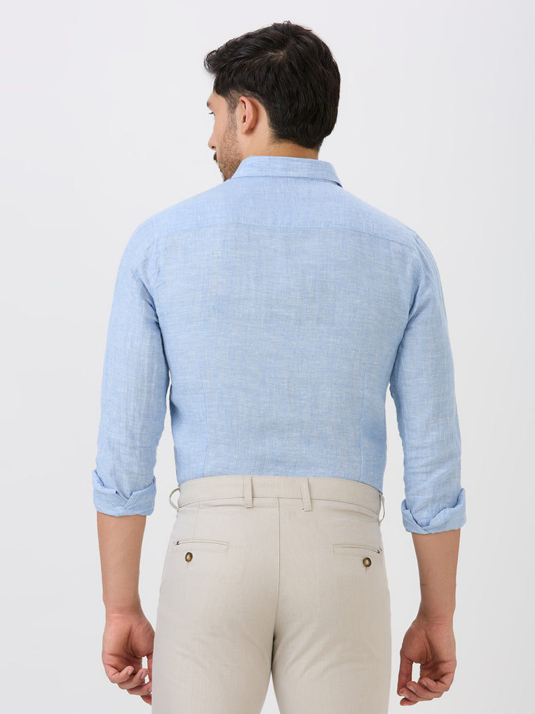 Sky Slim Fit Premium Linen Solid Shirt