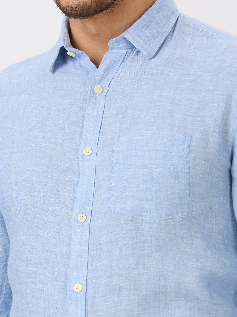 Sky Slim Fit Premium Linen Solid Shirt