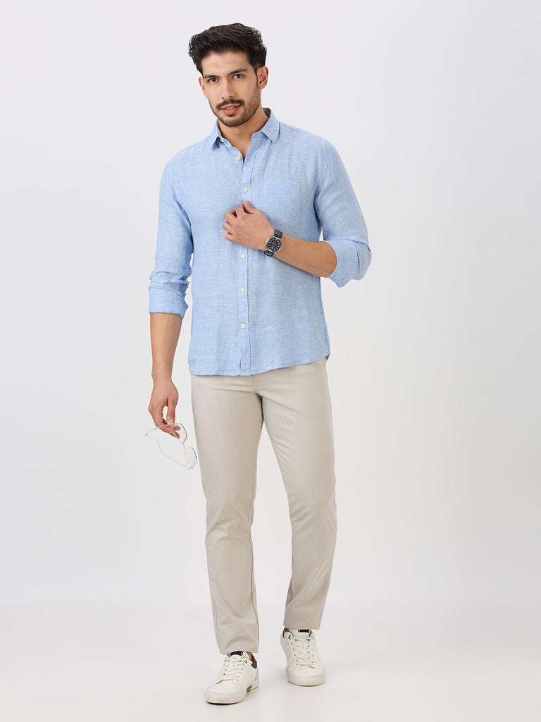 Sky Slim Fit Premium Linen Solid Shirt