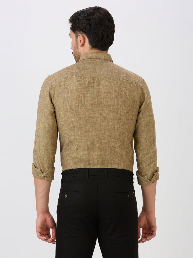 Ginger Slim Fit Premium Linen Solid Shirt