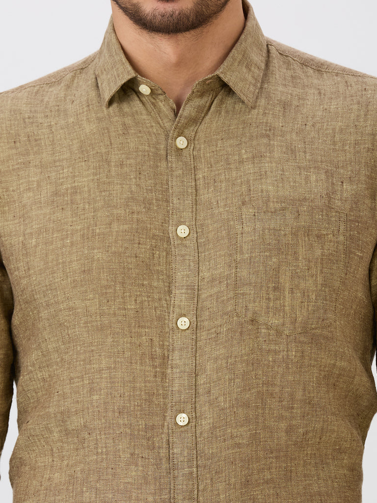 Ginger Slim Fit Premium Linen Solid Shirt