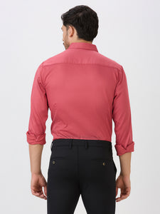 Cherry Slim Fit Premium Cotton Satin Lycra Solid Shirt