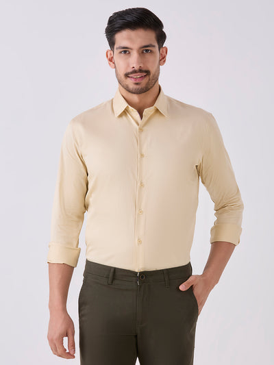 Butter Slim Fit Premium Cotton Satin Solid Shirt
