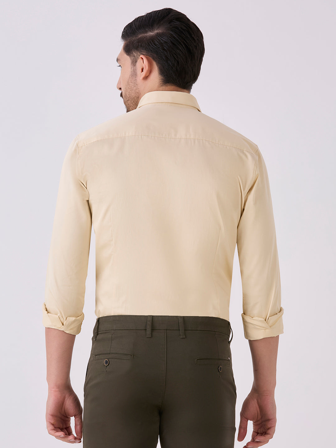 Butter Slim Fit Premium Cotton Satin Solid Shirt