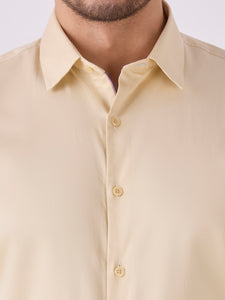 Butter Slim Fit Premium Cotton Satin Solid Shirt