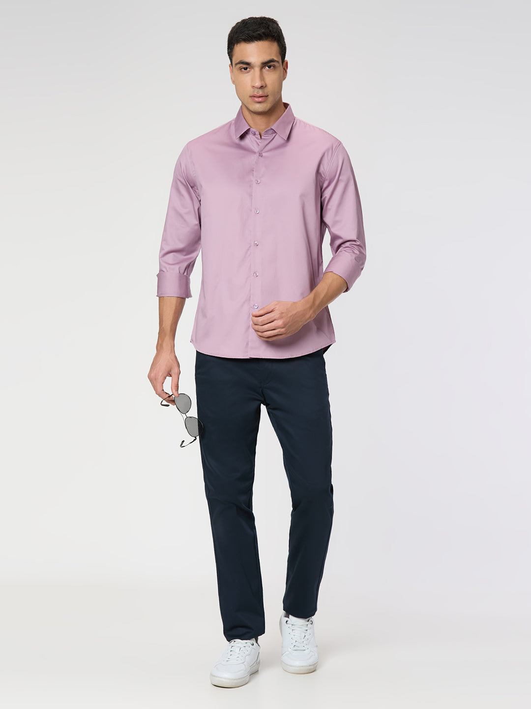 Onion Slim Fit Premium Cotton Satin Solid Shirt