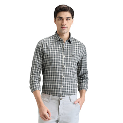 Forest Premium Cotton Slim Fit Checks Shirt