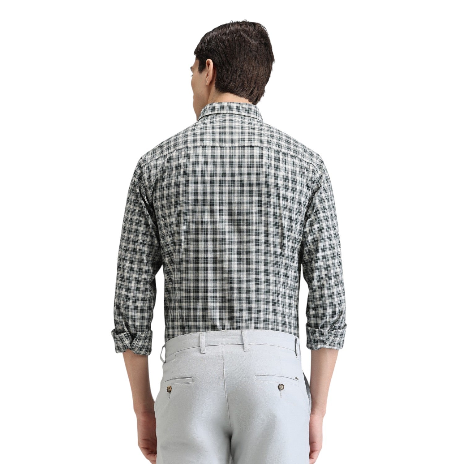 Forest Premium Cotton Slim Fit Checks Shirt