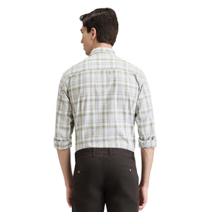Green Tea Premium Cotton Slim Fit Checks Shirt