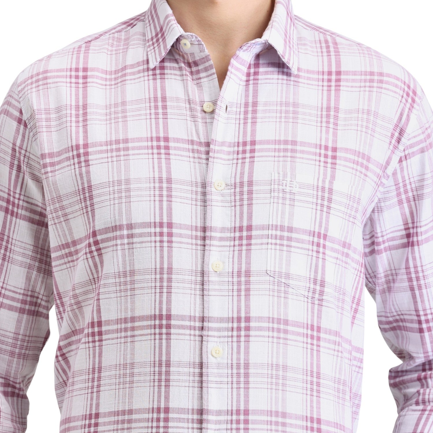 Strawberry Premium Cotton Slim Fit Checks Shirt
