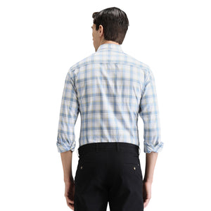 Sky Premium Cotton Slim Fit Checks Shirt