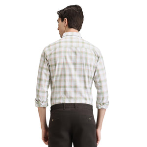 Fern Green Premium Cotton Slim Fit Checks Shirt