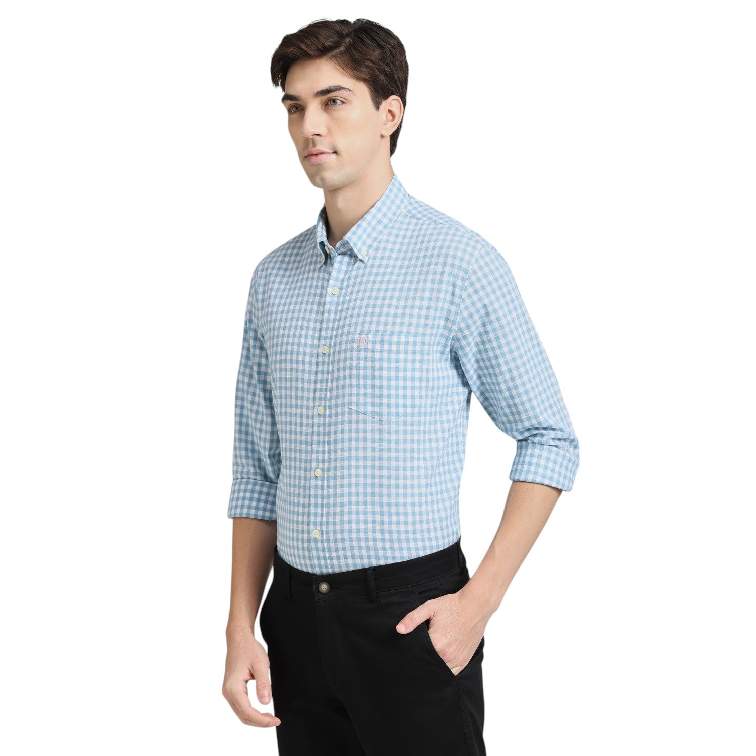 Aqua Premium Cotton Slim Fit Checks Shirt