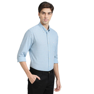 Aqua Premium Cotton Slim Fit Checks Shirt