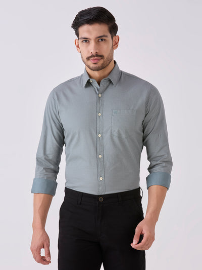 Sage Green Slim Fit Premium Cotton Solid Shirt