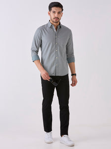 Sage Green Slim Fit Premium Cotton Solid Shirt
