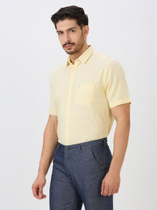 Lemon Slim Fit Premium Cotton Solid Shirt