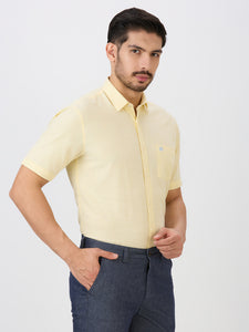 Lemon Slim Fit Premium Cotton Solid Shirt