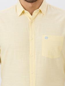 Lemon Slim Fit Premium Cotton Solid Shirt