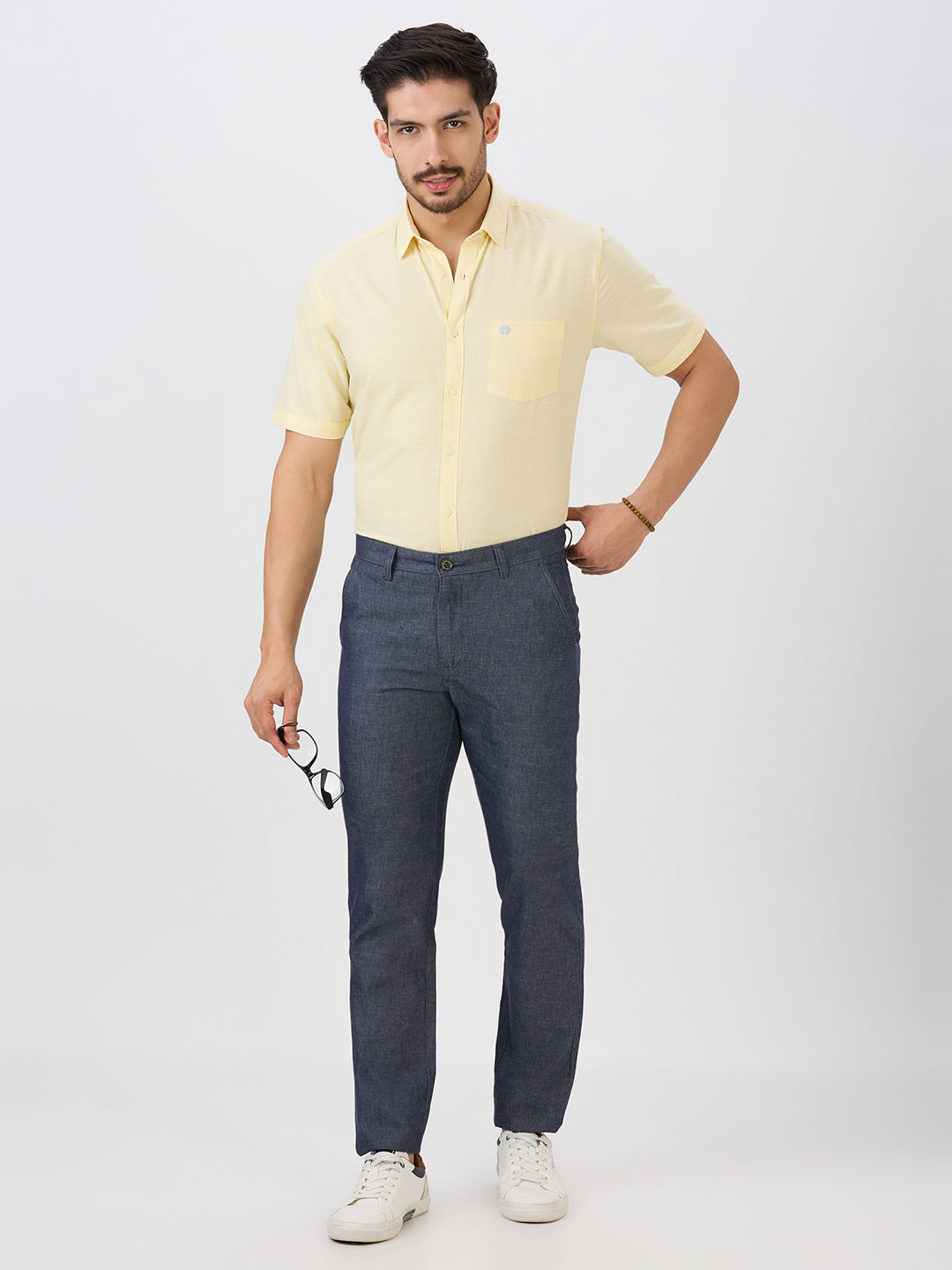 Lemon Slim Fit Premium Cotton Solid Shirt