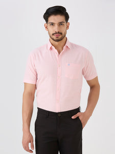 Pink Slim Fit Premium Cotton Solid Shirt
