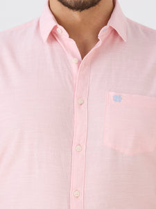 Pink Slim Fit Premium Cotton Solid Shirt