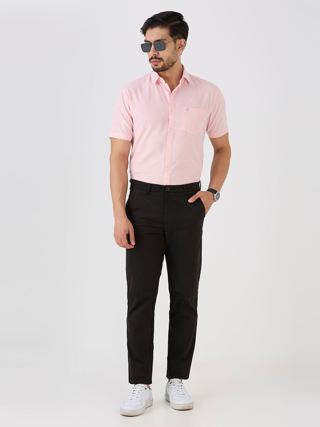 Pink Slim Fit Premium Cotton Solid Shirt