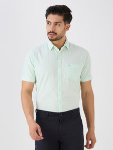 Pistachio Slim Fit Premium Cotton Solid Shirt