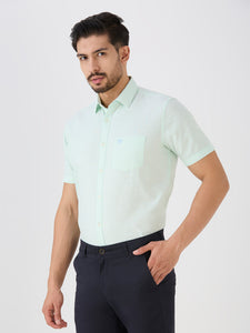 Pistachio Slim Fit Premium Cotton Solid Shirt