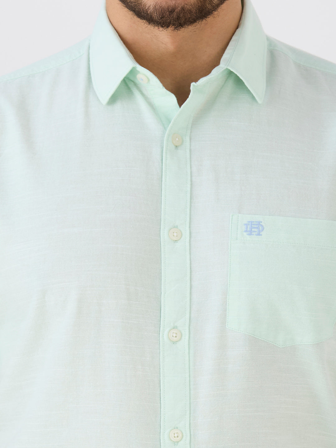Pistachio Slim Fit Premium Cotton Solid Shirt