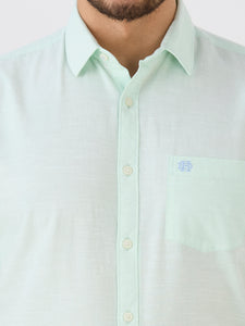 Pistachio Slim Fit Premium Cotton Solid Shirt