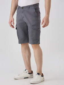 Gun Metal-Woven Shorts-Slim Fit