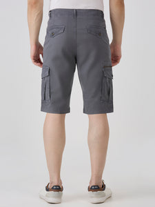 Gun Metal-Woven Shorts-Slim Fit