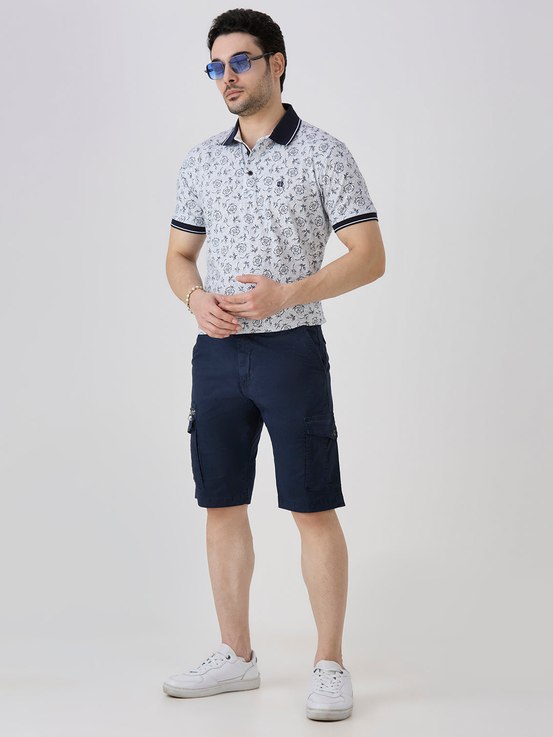 Navy Woven Shorts Slim Fit