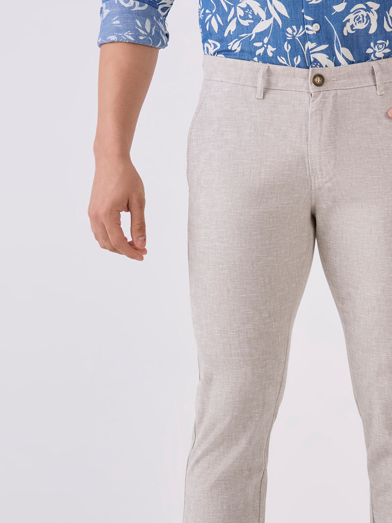 Natural-Cotton Linen-Trousers-Slim-Tapered-Fit