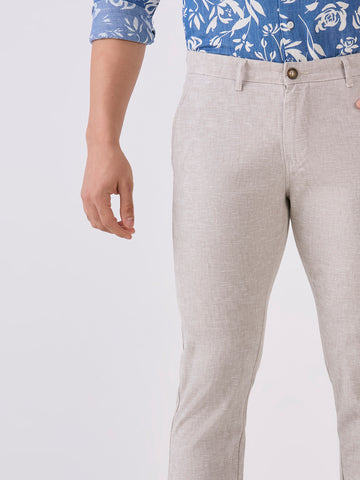 Natural-Cotton Linen-Trousers-Slim-Tapered-Fit