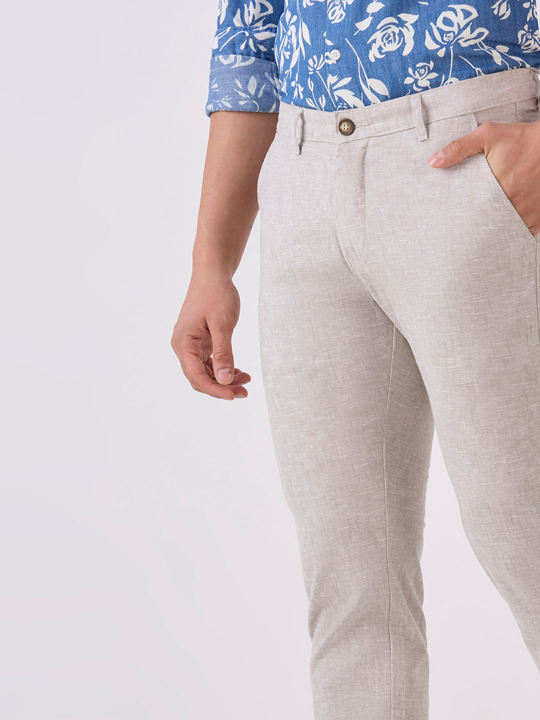 Natural-Cotton Linen-Trousers-Slim-Tapered-Fit