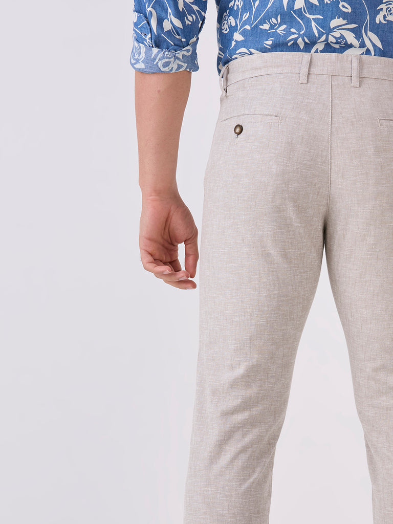 Natural-Cotton Linen-Trousers-Slim-Tapered-Fit