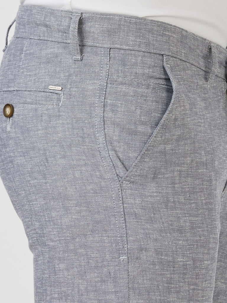 Silver-Cotton Linen-Trousers-Slim-Tapered-Fit