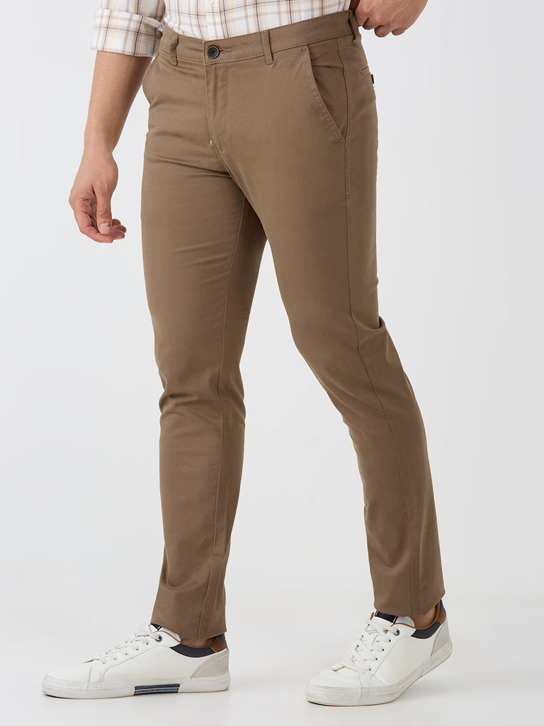 Wood-Dobby Lycra-Trousers-Slim-Tapered-Fit