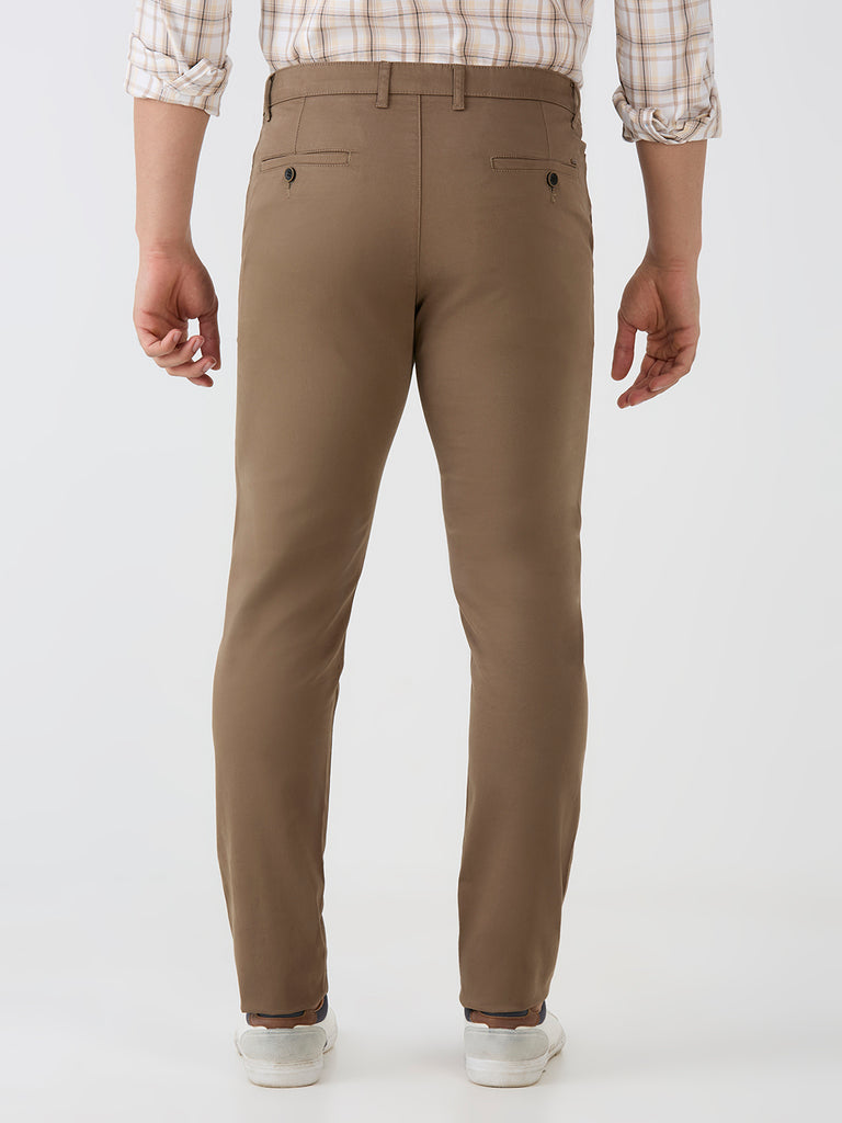 Wood-Dobby Lycra-Trousers-Slim-Tapered-Fit