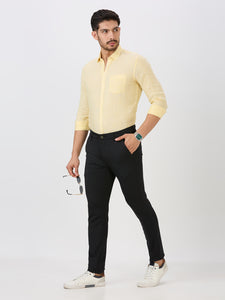 Navy-4 Way Lycra Stretch-Trousers-Slim-Tapered-Fit