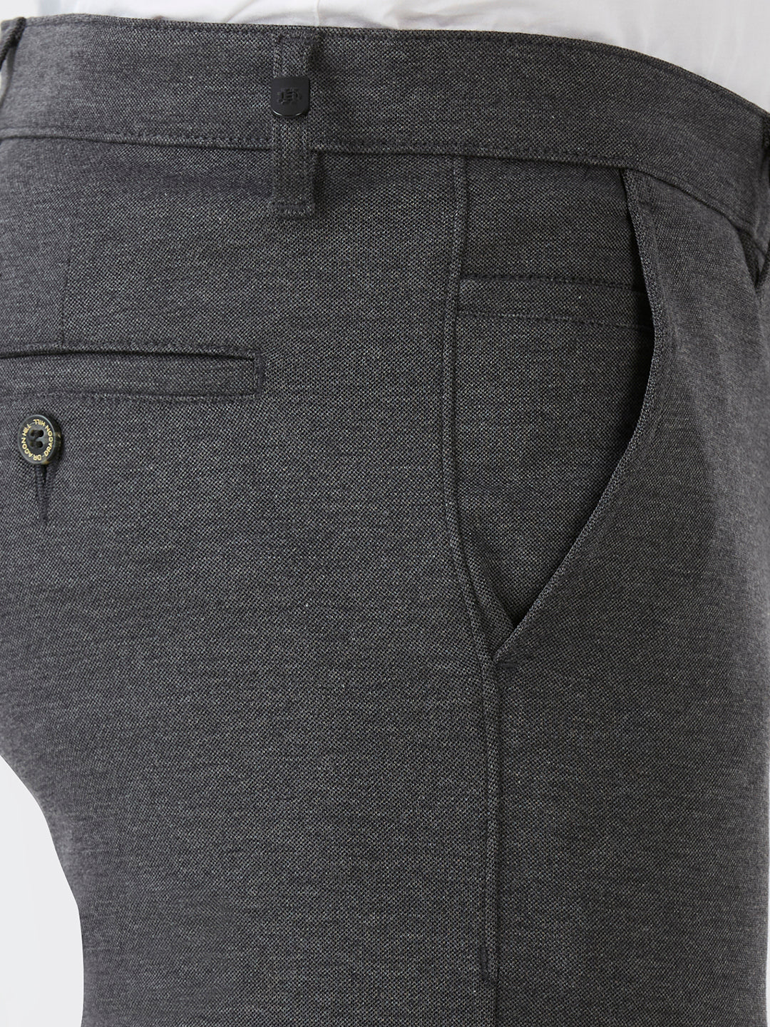Black-4 Way Lycra Stretch-Trousers-Slim-Tapered-Fit
