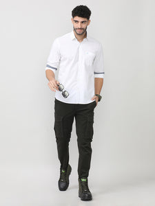 White Poplin Shirt With Pocket