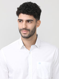 White Poplin Shirt With Pocket